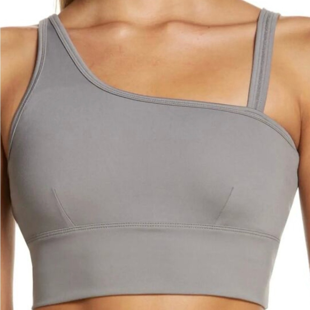 Zella Studio Lite Asymmetrical Sports Bra Yoga Medium Sup. Size Small Pink - Picture 5 of 5